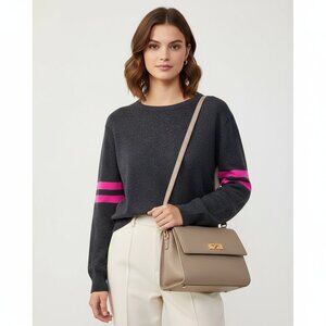 Autumn Cashmere Mens Xsmall Crew Neck Pink Grey Sweater